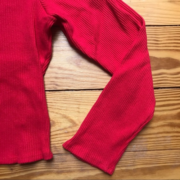 Fashion Nova Red Asymmetrical Sleeve Sweater, 1X - Picture 2 of 10